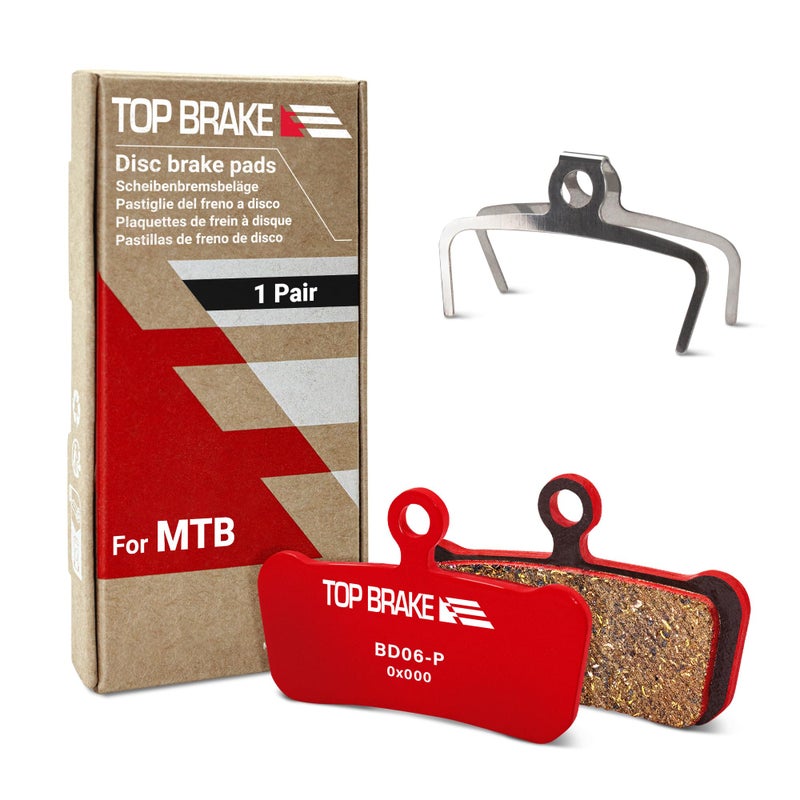 Top Brake وسادات فرامل الدراجة الجبلية ذات قرص الفرامل العلوي متوافقة مع SRAM G2، دليل R/RS/RSC/Ultimate؛ AVID Elixar 7/9/XO Trail | دراجات جبلية، انحدار، دراجات تريل | مركب سيراميك، خيار صامت، إصدار الأداء، أحمر - Image 1